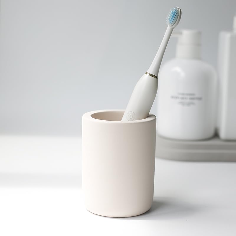 Selegna Diatomite Toothbrush Holder - Quick Drying Bathroom Organizer for Electric Toothbrushes | Beige