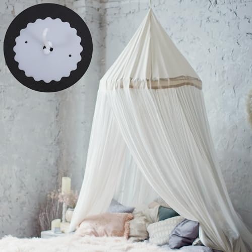 Adhesive Ceiling Hooks for Mosquito Nets - 2 Pack White Canopy Mounts