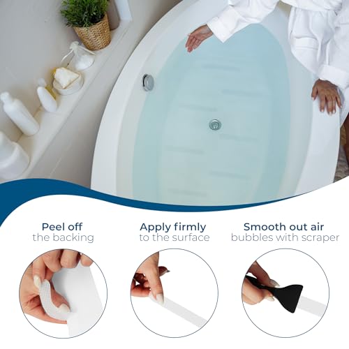 Anti-Slip Shower Stickers 24-Piece Bathtub Non-Slip Strips for Safety