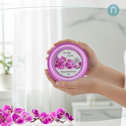 R-NEU Talc-Free Body Powder - Majestic Orchid 5 oz with Plush Puff