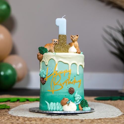 Gold Happy Birthday Cake Topper Set - 6 Styles Acrylic Decor