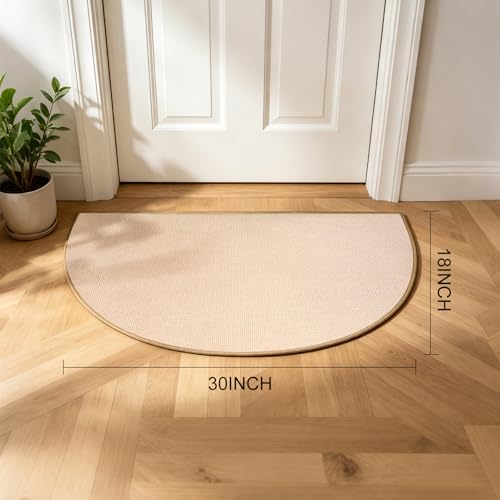Jtshy Half Circle Door Mat, 19.6 x 31.4 Inch Non-Slip Entryway Rug