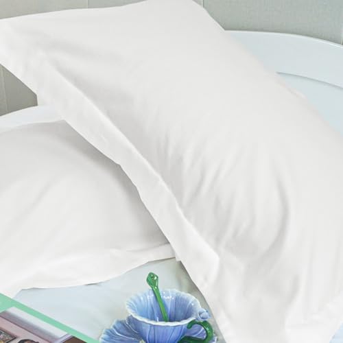 BoL CamelliaCasa 400 Thread Count 100% Cotton Pillowcase Set, Standard White