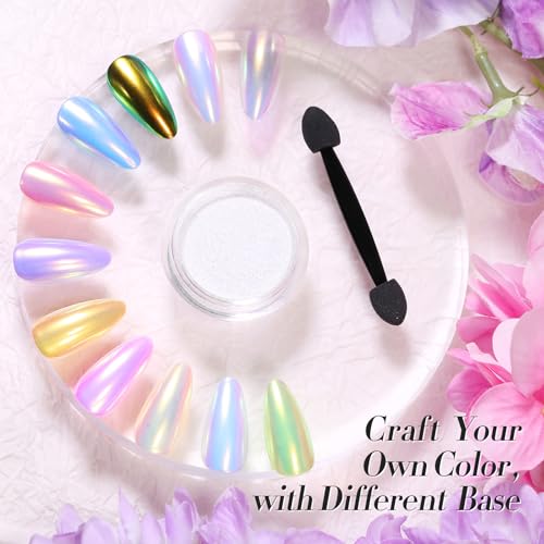 Born Pretty Chrome Aurora Nail Powder Mermaid Pearl Glitter Dust