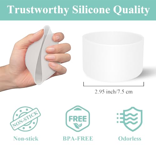 2 PCS Silicone Protective Boot for Yeti Rambler 20oz/25oz/30oz/35oz Tumbler, Anti-Slip Protective Silicone Water Bottle Bottom Boot Sleeve Cover for Yeti Tumbler [Transparent+Transparent]