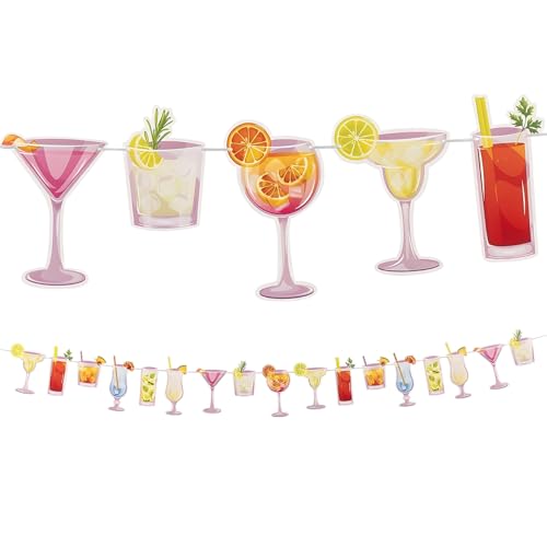 7 Ft. Summer Cocktail Party Garland - Pre-Strung Cardstock Banner