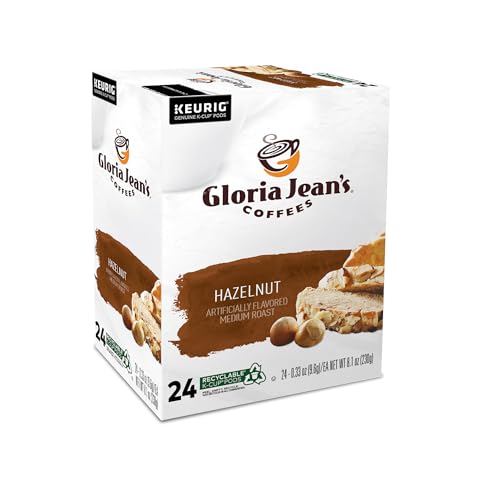 Gloria Jean's Coffees Hazelnut, Single-Serve Keurig K-Cup Pods, Flavored Medium Roast Coffee, 96 Count