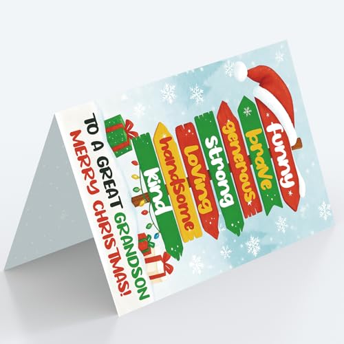 Christmas Card for Grandson - Merry Christmas from Grandma & Grandpa CD-278
