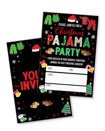Christmas Party Invitations with Envelopes - 20 Pack Holiday Invitations