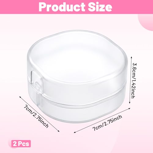 2Pcs Portable Toner Pad Travel Case - Durable PP Cotton Pad Holder