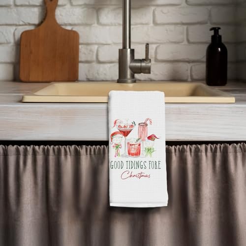 Golf Cocktail Christmas Kitchen Towels - Santa & Holiday Decor - 16x24 Inch