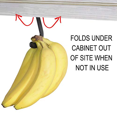 Gadjit Black Banana Hook - Under Cabinet Hanger for Fresh Bananas