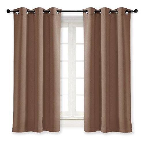 NICETOWN Cappuccino Blackout Curtain Panel 42" x 63" - Thermal Insulated Grommet Drape