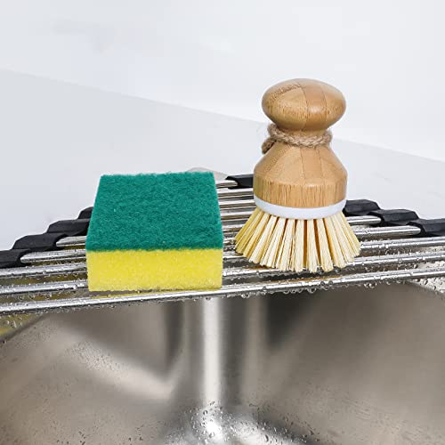 Tomorotec Triangle Roll-Up Dish Drying Rack - 304 Stainless Steel, Black