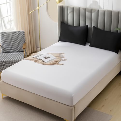 JUWENIN Queen Fitted Sheet - Ultra Soft Brushed Microfiber, Deep Pocket