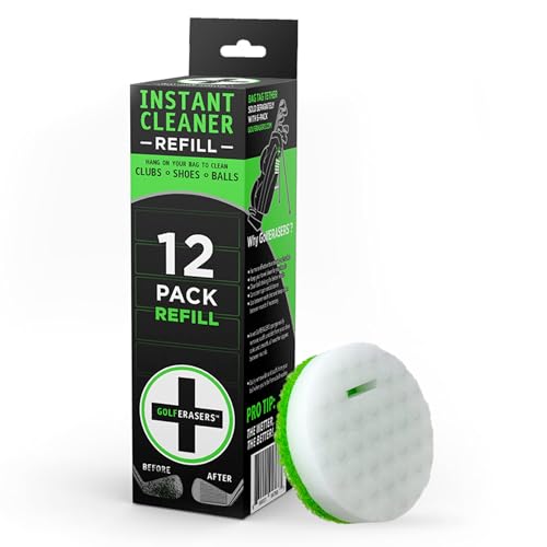 GolfERASERS Dual-Sided Cleaning Sponges - 12 Pack Refill for Golf Gear