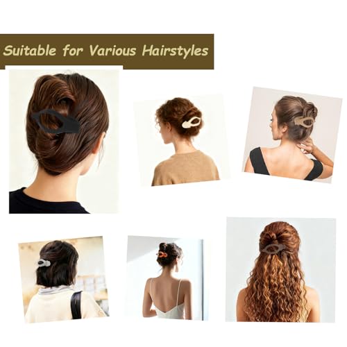 Esitrormi 6PCS Flat Claw Clips for Thick and Thin Hair Matte Large Hair Clips