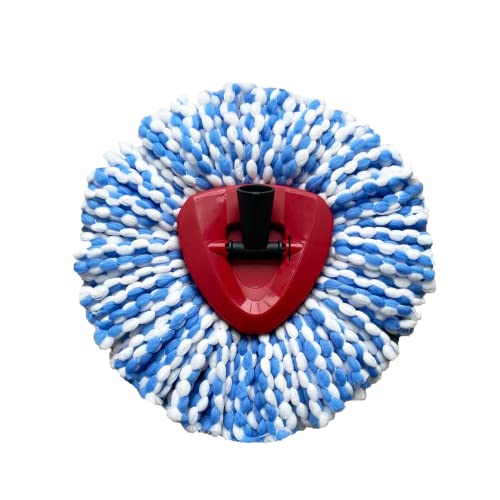 Microfiber Spin Mop Replacement Heads for O-Ceda 2-Tank System - 4 Pack (Blue)