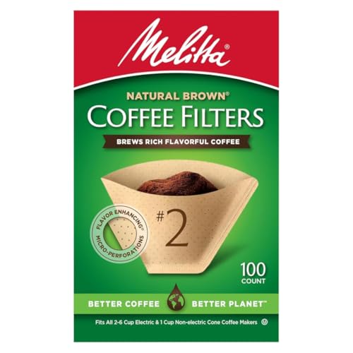 Melitta #2 Unbleached Coffee Filters 3-Pack - Natural Brown Cone Filters, Eco-Friendly & Durable