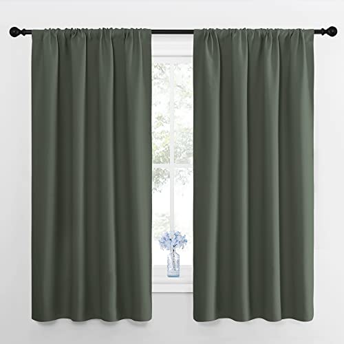 NICETOWN Dark Mallard Blackout Curtains 42x63 Inches, Pack of 2, Kid's Room