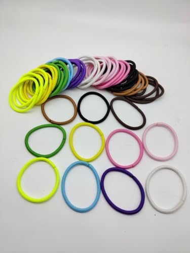 Non-Metal Elastic Hair Ties 50-Pack Multicolor Assortment