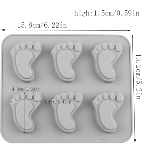 Baby Footprint Silicone Candy Molds - 6 Cavity Chocolate Mold