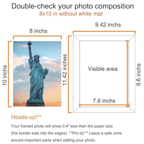 Black 8x10 Picture Frame - Wall Mount or Tabletop Photo Display (SESEAT) Variation of Black / 8x10