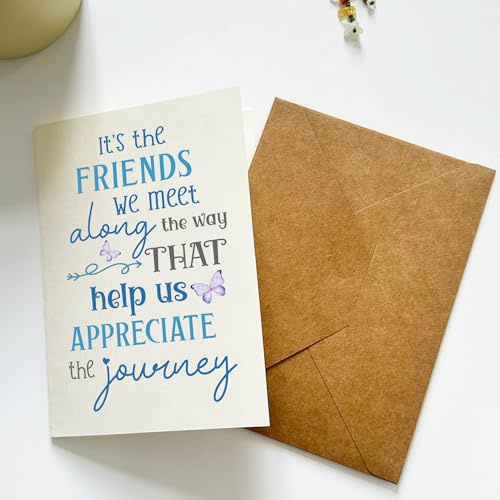 Meaningful Friendship Card with Butterfly Design - 5x7 Birthday Gift