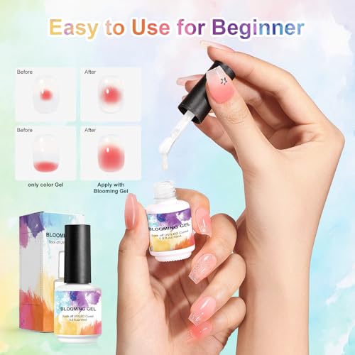 VIVAALI Professional Blooming Gel Nail Polish - 15ml UV/LED Clear Watercolor Effect