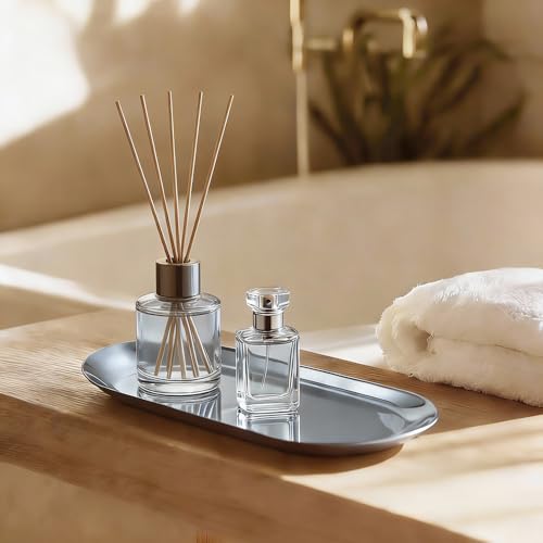 Pocoxll 12" Stainless Steel Oval Serving Tray - Decorative Vanity Platter