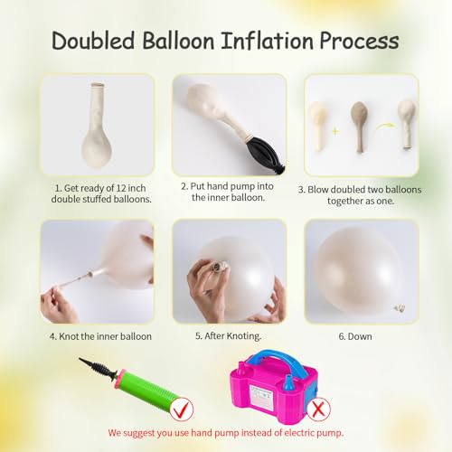 50pcs 12-Inch Double-Stuffed Pearl White Balloons for Party Decorations
