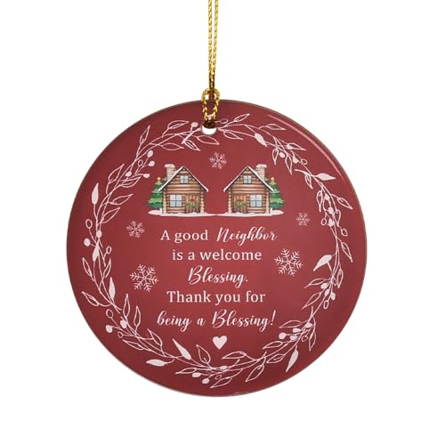 Good Neighbor Christmas Ornament - Wooden Appreciation Hanging Decor Gift