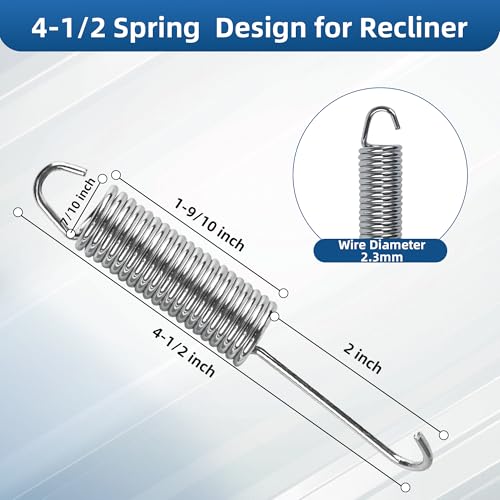 4.5-Inch Replacement Recliner Springs - 2 Pack for Sofa & Chair