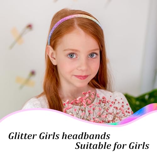 Glitter Sequin Girls Headbands 4-Pack - Non-Slip Sparkly Hair Accessories