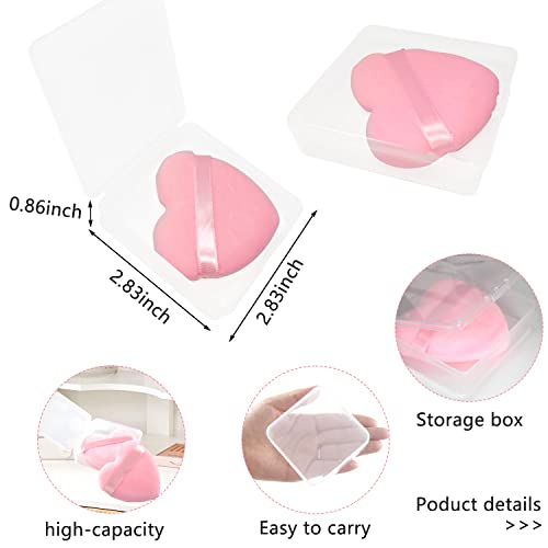 Spunspon 6-Piece Heart Shape Makeup Powder Puff Velour Sponge
