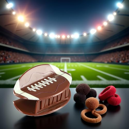 Rugby Ball Hair Claw Clip Brown Sports Hair Accessory for Women