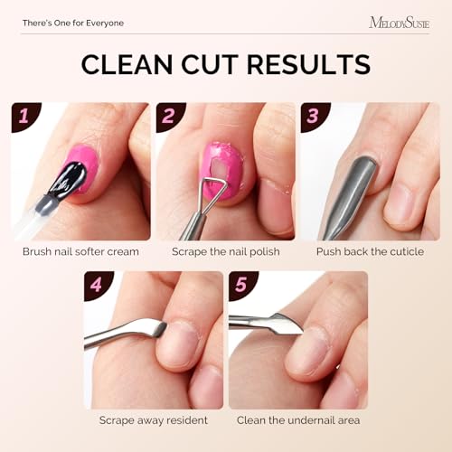 MelodySusie Cuticle Pusher and Nail Polish Scraper Set - Stainless Steel