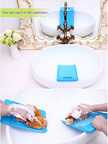 JWCE Mini Plastic Washing Board for Baby Clothes - Blue