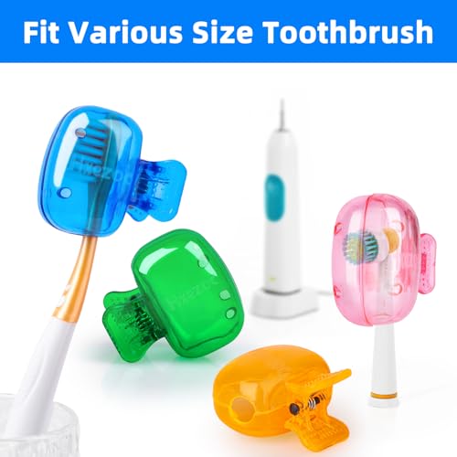 Hxezoc 4-Pack Travel Toothbrush Head Covers Protective Caps
