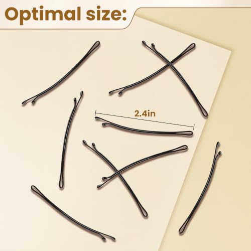 Dacovi Curved Black Bobby Pins with Storage Box - 30 Pieces, 2.3 Inch