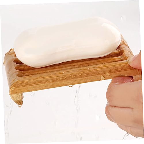 Eco-Friendly Bamboo Soap Dish with Quick Drainage & Non-Slip Base