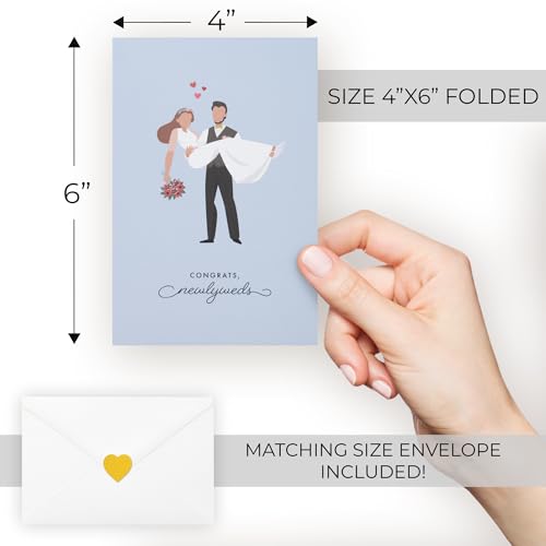 Elegant Wedding Card Set of 10 with Envelopes & Stickers