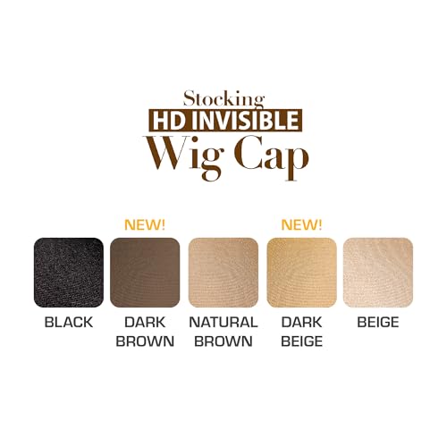 Red by Kiss HD Invisible Wig Cap - Ultra-Thin & Natural Dark Beige 2 Pack