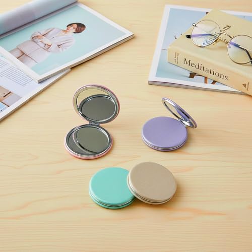 WINDAWNKE Mini Round Folding Compact Mirror Travel Pocket Makeup Mirror