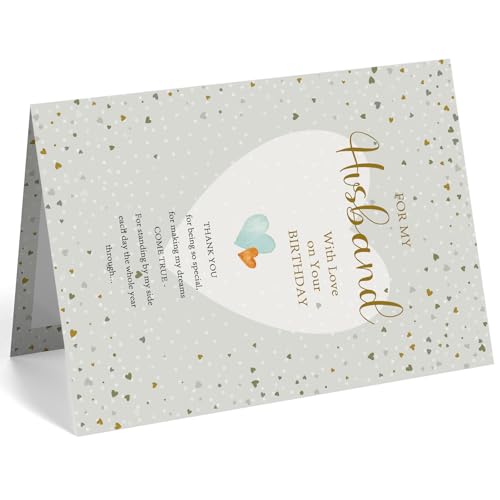 Romantic Birthday Card for Husband - Elegant Heart Design