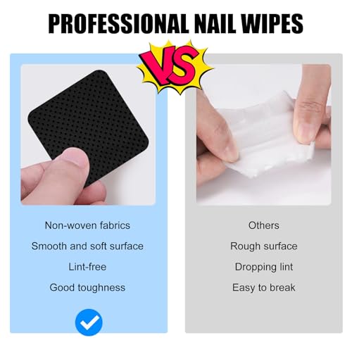 300 Pcs Lint Free Nail Wipes - Absorbent Gel Polish Removal Pads