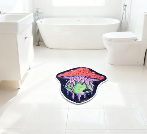 Fantastic Mushroom & Eyeball Bath Rug - Absorbent Microfiber Mat 23x32