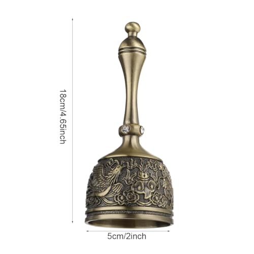 Vintage Brass Hand Bell - Loud Service Call Bell for Dinner or Meditation