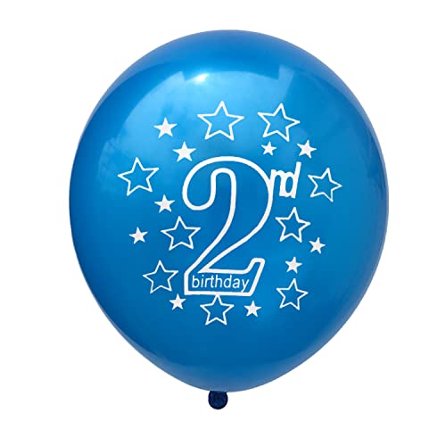 2nd Birthday Balloons Pack - 15 Latex Balloons with Confetti