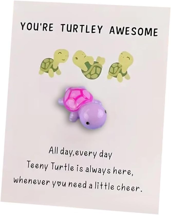 Mini Pocket Hug Turtle with Inspirational Card - Turtley Awesome Gift